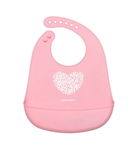 Canpol babies - śliniak silikonowy z kieszenią PASTELOVE | 74/024 Pink
