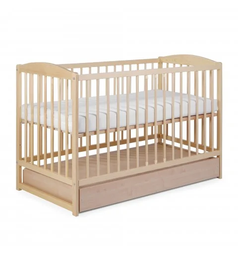 Tomi 5 - łóżeczko dziecięce z szufladą, drewniane 120x60 | Sosna
