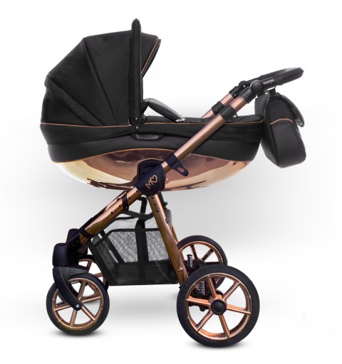 Babyactive Mommy Glossy Black - wózek wielofunkcyjny, zestaw 2w1 z opcją 3w1 i 4w1 | Rose Gold mg02
