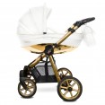 Babyactive Mommy Glossy White - wózek wielofunkcyjny, zestaw 2w1 z opcją 3w1 i 4w1 | Gold mgw01