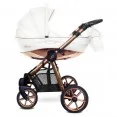 Babyactive Mommy Glossy White - wózek wielofunkcyjny, zestaw 2w1 z opcją 3w1 i 4w1 | Rose Gold mgw02