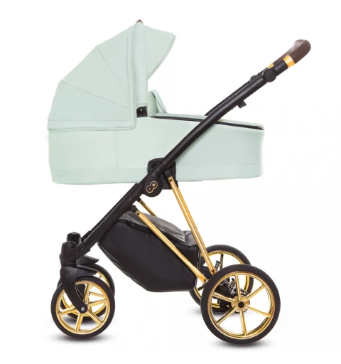 Babyactive Musse - wózek wielofunkcyjny, zestaw 2w1 z opcją 3w1 i 4w1 | Ultra Mint - Gold