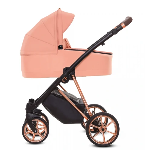 Babyactive Musse - wózek wielofunkcyjny, zestaw 2w1 z opcją 3w1 i 4w1 | Ultra Apricot - Rose Gold