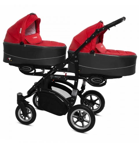 Babyactive Twinni Black - wózek wielofunkcyjny, zestaw 2w1 z opcją 3w1 i 4w1 | 08 Rosso
