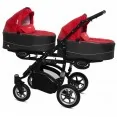 Babyactive Twinni Black - wózek wielofunkcyjny, zestaw 2w1 z opcją 3w1 i 4w1 | 08 Rosso