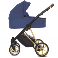 Babyactive Musse Royal - wózek wielofunkcyjny, zestaw 2w1 z opcją 3w1 i 4w1 | Blueberry - Gold
