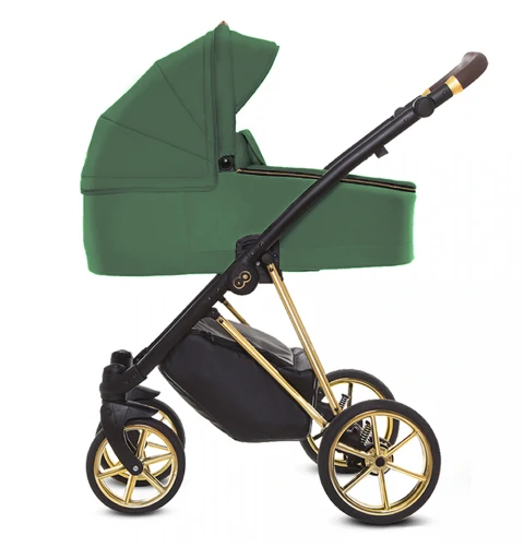 Babyactive Musse Royal - wózek wielofunkcyjny, zestaw 2w1 z opcją 3w1 i 4w1 | Emerald - Gold