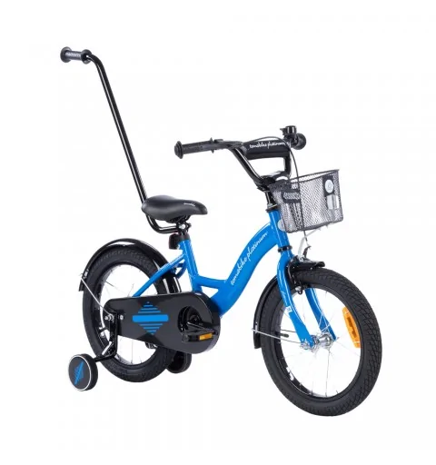 Rowerek dziecięcy 16 cali TomaBike PLATINUM z prowadnikiem | Niebieski